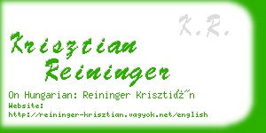 krisztian reininger business card